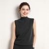 Otoño e Invierno medio cuello alto cachemira chaleco de punto para mujer camiseta interior chaleco para exterior lana tirantes top sin mangas