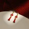 Nuevos Pendientes Rojos de Año Nuevo 2026, Pendientes del Zodiaco del Año del Caballo, Lindos y Festivos, Accesorios para Orejas de Riqueza y Prosperidad