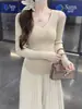 Ropa interior de punto para mujer, estilo nuevo de otoño e invierno, corte ajustado, color rosa, top súper bonito y con excelente apariencia