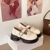 Zapatos de cuero versátiles para mujer estilo británico, modelo nuevo primavera-verano 2026, adecuados para combinar con faldas, zapatos Mary Jane negros con moño estilo colegial