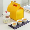 Conjunto de Chá Moderno e Simples de Uma Panela e Três Xícaras para Exterior Conjunto de Chá Portátil para Viagem Armazenamento Presente Corporativo Conjunto Rápido de Xícaras de Chá