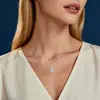 Comercio Exterior Venta al por mayor transfronteriza Collar de Moissanita Lujo de alta gama accesible Cadena para la clavícula de Plata de Ley S925 Diseño simple Infinito Gota de Agua