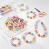 Accesorios para joyería DIY, cuentas acrílicas de colores, cuentas con letras para la educación temprana de niños, pulseras y collares de cuentas, cuentas planas cuadradas