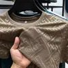 Camiseta de Manga Corta de Verano para Hombre, Camiseta de Manga Media con Cuello Redondo de Algodón Merceizado, Top de Seda de Morera, Mezcla de Fibras Sintéticas de Moda