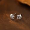 Bajo el árbol de banyan pendientes de plata S999 nuevos de doce piedras de nacimiento para mujer agujero de oreja pendientes de diamante de color de cuatro garras diario todo-partido moda