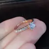 Anel de Prata S925 Banhada com Zircônia Simulada Simples Europeu e Americano Wish Cross-Border Ebay para Encomenda Anel de Casamento Anel de Casamento