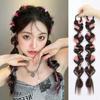 Trenzas Koni con Mechas, Cola de Caballo Alta de Cabello Largo Trenzas Falsas, Trenzas de Boxeadora Chica Atrevida, Trenzas Coloridas Desordenadas