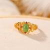 Anillo de plata de ley Yilu S925 chapado en oro con diseño de jade Hetian, ligero y lujoso, con diseño de huevo y personalidad.