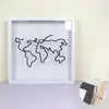 Marco de fotos de madera de Amazon, cesta para guardar entradas, caja para guardar postales y mapas de viaje, caja para ahorrar dinero con entradas de concierto