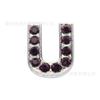 Letras de diamante de 8 mm, aleación de zinc alfanumérica, para manualidades, estilo inglés, con letras de diamante púrpura, accesorios de joyería