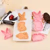 Serie de Conejos Cortador de Galletas 3D Realista DIY Diseño de Presión Tridimensional Molde para Galletas Fondant Material de Grado Alimenticio