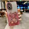 Funda para teléfono Huawei Enjoy Z con purpurina y diseño de oso violento y arena movediza. Funda protectora de goma suave anticaídas para Honor X40.