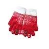 Luvas quentes transfronteiriças para senhoras de inverno com dedos abertos para tela sensível ao toque, forradas com fleece, tricotadas espessas, Ano Novo, Natal, vermelho, versão coreana do novo, atacado