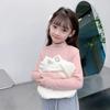Camiseta Base de Terciopelo con Cuello Medio para Niños Otoño e Invierno Camiseta de Manga Larga con Cuello Medio para Niñas Ropa de Otoño Suéter Interior para Bebé Niña