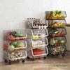 Cozinha prateleira piso multi-camada móvel de frutas e vegetais brinquedo de armazenamento carrinho de comércio exterior fábrica atacado