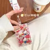 Série C-Corda para Celular Pingente de Pendurar no Pescoço Desenho Animado Porta-Cartão Trançado Largo Plano Etiqueta de Nome Porta-Cartão Retrátil Transferência Térmica Sanrio