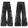 Jeans Estampados Patchwork de Lunares para Hombre, Corte Recto Holgado, Estilo Americano High Street, Marca de Moda, Pantalones Elegantes Ligeramente Acampanados
