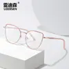 Nuevas gafas de ojo de gato para mujer, metal, filtro de luz azul, lentes planas, se pueden adaptar con lentes graduadas, modelo 9768