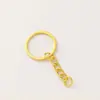 Llavero dorado, llavero de un solo aro con cadena, aro abierto, accesorios para llaveros DIY, llavero, cadena colgante
