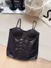 Nuevo producto más vendido de estilo europeo y americano: camisola brillante con corte slim retro, top bustier de espina de pez transpirable y elegante para mujer