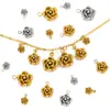 Aço Inoxidável 18K Ouro Galvanoplastia a Vácuo Pingente de Rosa 3D DIY Colar Brincos Pulseira Acessórios Joias Atacado