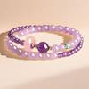 Pulseira Popular Círculo Duplo Roxo Landing para Mulheres, Design de Luxo Leve, Pulseira Empilhada Lavanda, Significado de Boa Sorte para Melhores Amigas