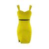 Vestido Sexy de Tirantes Escotado de Club Nocturno Temperamento Espalda Descubierta Falda con Abertura en la Cadera Vestido de Técnica de Pedicura para Mujer