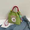 2025 Nova Moda Estilo Japonês Ins Bordado Donut Bolsa de Nylon Mini Bolsa de Trabalho Uma Alça Transversal Bolsa Pequena
