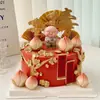 Decorações de Bolo de Aniversário da Moda para Avós: Pêssego da Longevidade, Leque Dobrável, Bambu e Velas de Aniversário para Idosos