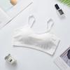 Ropa interior de una pieza con tirantes de copa fija y espalda descubierta, top de tubo de seda helada acanalada para niña, parte inferior antiexposición, pecho envuelto