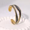 Pulsera Geométrica Simple de Estilo Frío Transfronteriza Europea y Americana Amor Flor Oro Francés Chapado Acero Inoxidable para Mujer