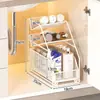 Mueble bajo lavabo mueble bajo lavabo cesta extraíble almacenamiento multicapa estante escalonado estante de almacenamiento para debajo del mueble del lavabo