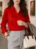 Camisa de Manga Larga Elástica en Cuatro Direcciones para Mujer, Nuevo Diseño Otoño 2026, Estilo de Nicho, Camisa Femenina Estilo Hong Kong Madura pero Juvenil, En Stock