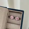 Pendientes de Zirconia Rosa Milenio Super Brillantes para Mujer, Lujo Ligero, Gama Alta, Dulces, Modernos, Tendencia, Pendientes Versátiles