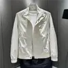 Chaqueta Deportiva Casual Versátil Ligera de Manga Larga con Cremallera y Cuello Solapa para Hombre, Delgada para Primavera y Otoño, para Exteriores