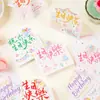 Tarjeta de felicitación 3D de cumpleaños con texto de bendición colorido, Tarjeta plegable con forma única, Tarjeta de regalo escrita a mano con mensaje floral