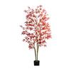 Planta Artificial Bordo Vermelho Japonês Planta em Vaso Decoração de Chão Folha de Bordo Árvore Falsa Vitrine Bonsai Artificial de Alta Qualidade Bordo Vermelho Artificial