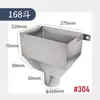 Embudo de Lluvia de Acero Inoxidable 304, Colector de Agua de Tubería de Drenaje Engrosada, Embudo de Acumulación de Agua de Pared, Embudo de Drenaje Cuadrado 201