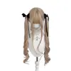 Peluca Xingcheng femenina Lolita japonesa jk diaria natural blanco dorado 80cm loli dulce cabello largo rizado peluca completa