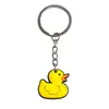 Chaveiro Pato Amarelo Pequeno Pingente de Chaveiro para Mala Chaveiro de Borracha Macia PVC Chaveiro de Presente de Formatura Pequeno Presente