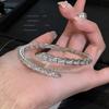 Europa y Estados Unidos pulsera de serpiente de circón transfronteriza diseño de nicho femenino chapado en 18k pulsera abierta de hueso de serpiente pulsera de moda venta al por mayor