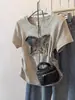 Camiseta de Manga Corta para Mujer con Diseño de Bordado de Mariposa Tie-Dye, Talla Grande, Top de Verano Adelgazante que Ceñe la Cintura con Hombros Normales