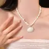 Som de Estrela do Mar~ Colar em Camadas de Concha de Estrela do Mar para Mulheres, Corrente de Clavícula Estilo Férias na Praia da Ilha, Acessório de Moda Único