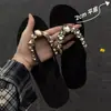 Chanclas de Plataforma con Cuña Estilo Coreano con Pedrería para Mujer Verano 2026 Nuevas Antideslizantes que Aumentan la Altura Sandalias de Playa y Resort