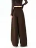 Pantalones Anchos Estilo Americano para Mujer, Otoño 2026 Nuevos Pantalones Casuales Rectos de Cintura Alta Sueltos, que Cubren las Caderas y Adelgazan, Pantalones Curvos