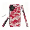 La popular funda de teléfono de camuflaje rosa con temática de simio de TK es adecuada para iPhone 17 Pro Max y Apple 16, una funda de película dos en uno