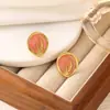 Pendientes de Acero Inoxidable con Goteo de Aceite Estilo Nuevo Grano de Arroz Transfronterizos para Mujer, Pendientes y Joyería Exquisitos de Alta Gama en Oro de 18K que No Se Desvanecen