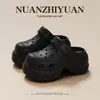 Fábrica de Zapatos Qidan Zuecos de Suela Gruesa para Mujer, Verano Interior que Aumentan la Altura Antideslizantes Exteriores Playa Sandalias de Punta Cerrada para Mujer