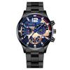 Venta Directa de Fábrica Reloj para Hombre Banda de Acero Calendario Cuarzo Deportivo Manecillas Luminosas Reloj de Cuarzo Reloj para Hombre Venta al por Mayor