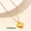 Collar de acero inoxidable con forma de corazón transfronterizo entre Europa y Estados Unidos, joyería de nicho para personas mayores, accesorios de bricolaje, chapado al vacío de 18 k